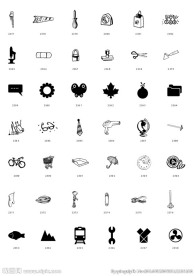 黑白AI矢量生活用品图