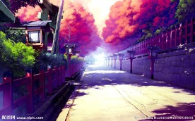 水彩 手绘 街景 幽静 