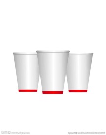 纸杯 VI纸杯 红底白纸
