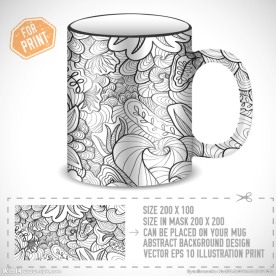 手绘马克杯矢量素材