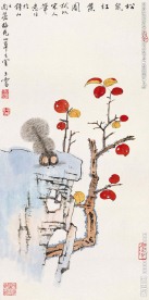 松鼠红叶图
