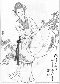 仕女白描（非高清）