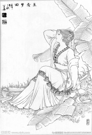 仕女白描（非高清）