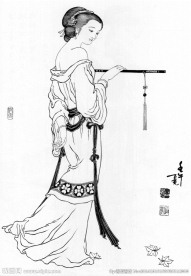 仕女白描（非高清）