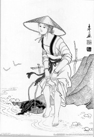 仕女白描（非高清）