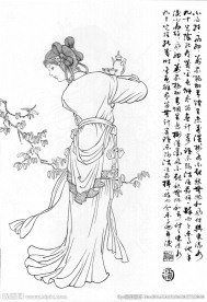 仕女白描（非高清）