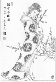 仕女白描（非高清）