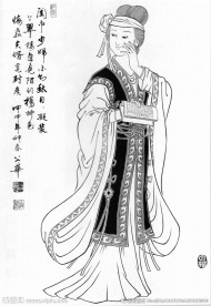 仕女白描（非高清）