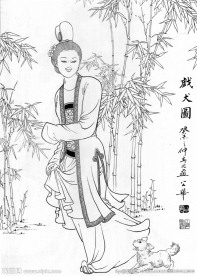 仕女白描（非高清）