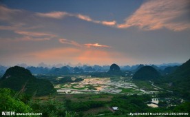 唯美祖山夕阳