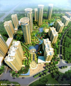 建筑设计 效果图 鸟瞰图