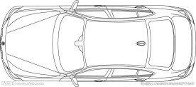 宝马 轿车 顶视图 线