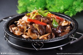 铁板香菇炒肉