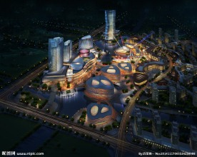 城市商业中心夜景