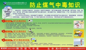 宣传栏 煤气中毒注意