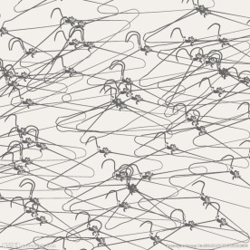 春不规则T桖衣架印花抽象几何