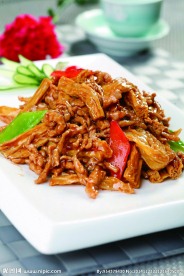 肉丝炒腐竹元例