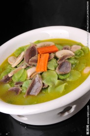 绿笋蘑菇炒鸭肫