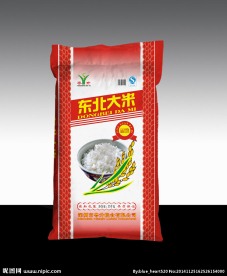 大米包装袋平面图