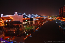 嘉兴月河夜景照片