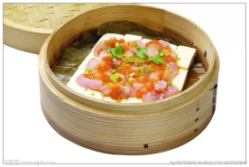 虾头酱田鸡蒸豆腐