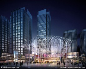 商业广场夜景效果