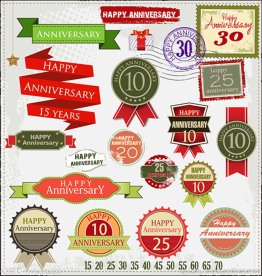 矢量彩色图标标签设计