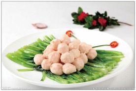 虾滑扒菜胆