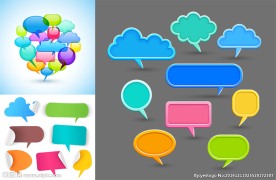 七彩对话框矢量素材