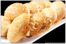 小烧饼夹菜
