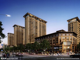 沿街建筑效果图