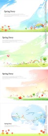 韩风春天温暖花朵背景图