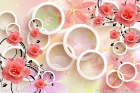 3D圆圈玫瑰