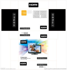 HDMI高清数据线黑包装飞机盒