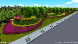 道路绿化效果图