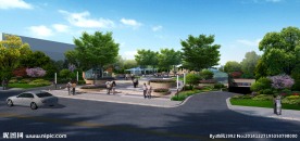 小区停车场入口效果图