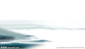 水墨画远山
