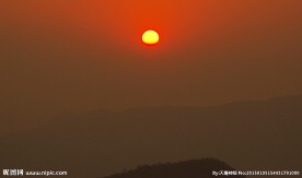 红阳西下 万山红