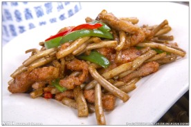 牛柳炒茶树菇