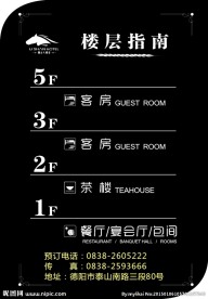 酒店楼层牌