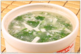 荠菜肉丝豆腐羹