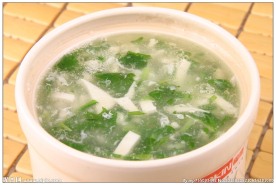 荠菜肉丝豆腐羹