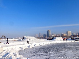冬季哈尔滨松花江风景