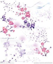 手绘花朵PSD分层素材