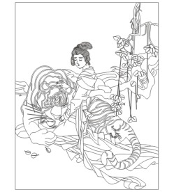 古典美女 线条图