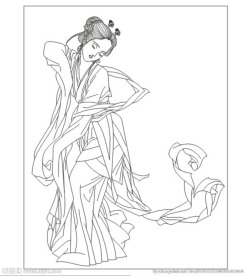 古典美女 线条图