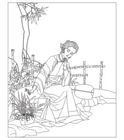 古典美女 线条图