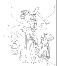 古典美女 线条图