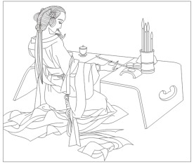 古典美女 线条图