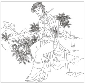 古典美女 线条图